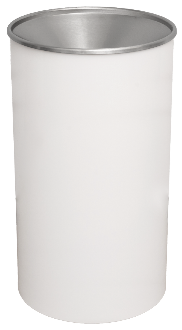 Ex-Cell Kaiser Premier Series 33 Gal Indoor Trash Receptacle, White gloss WR-33F WHT