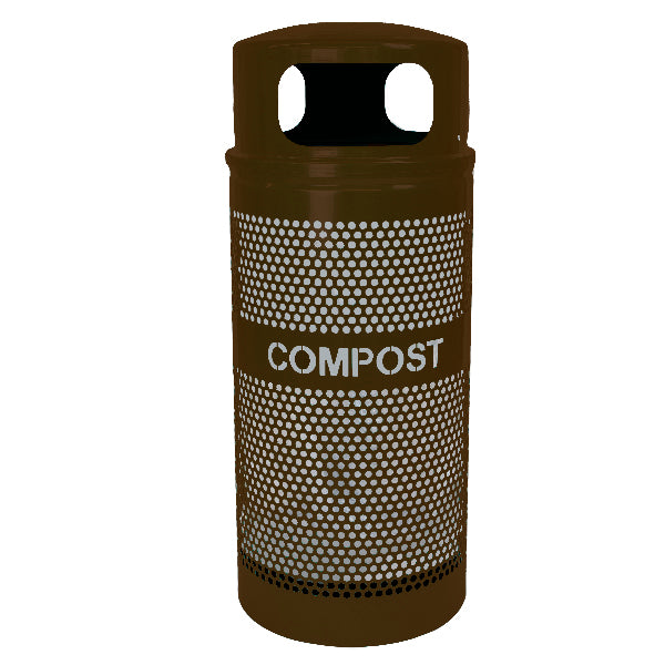 Ex-Cell Kaiser Landscape Series 34 Gal Outdoor Recycling Receptacle, Coffee Gloss WR-34R DM COMPOST COF