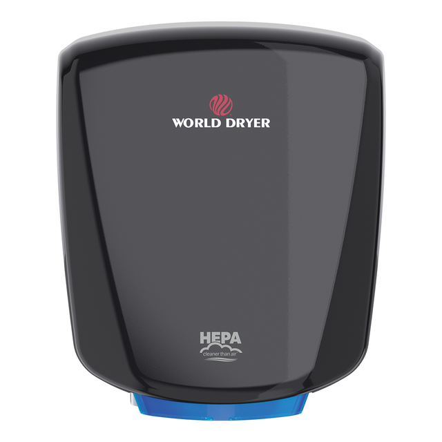 World Dryer VERDEdri HEPA-Filtered High-Speed Hand Dryer Black Epoxy on Aluminum Q-162A2