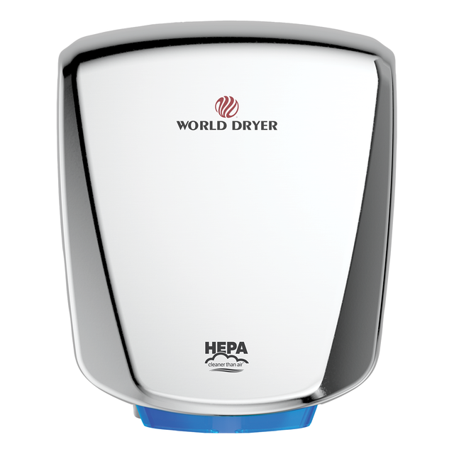 World Dryer VERDEdri HEPA-Filtered High-Speed Hand Dryer Polished Stainless Steel Q-972A2
