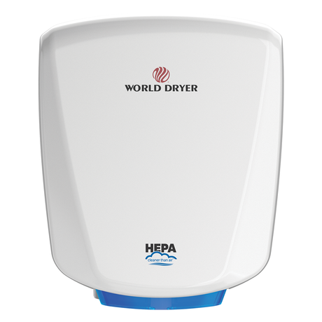 World Dryer VERDEdri HEPA-Filtered High-Speed Hand Dryer White Epoxy on Aluminum Q-974A2