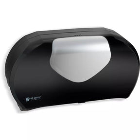 San Jamar Summit Twin 9" Jumbo Bath Tissue Dispenser — Black/Stainless Steel