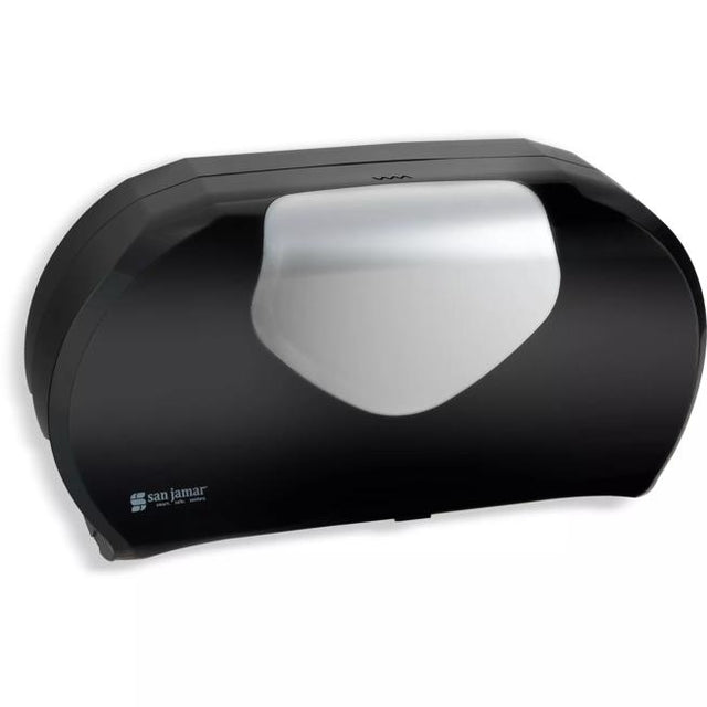 San Jamar Summit Twin 9" Jumbo Bath Tissue Dispenser — Black/Stainless Steel