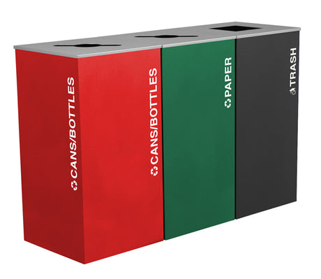 Ex-Cell Kaiser Kaleidoscope XL Series 36 Gal Indoor Recycling Receptacle, Recyclables, Royal Texture RC-KD36-R RYX