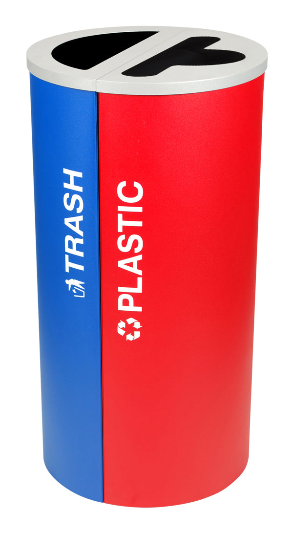 Ex-Cell Kaiser Kaleidoscope Collection 8 Gal Indoor Recycling Receptacle, Plastic, Royal Texture RC-KDHR-PL RYX