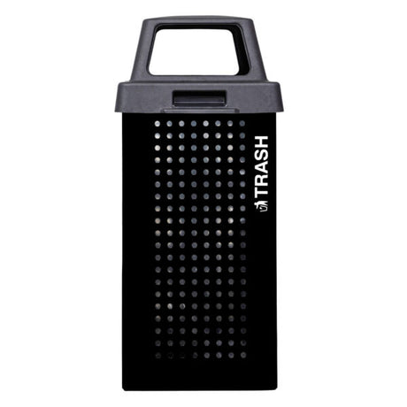 Ex-Cell Kaiser Kaleidoscope XL Series 36 Gal Outdoor Trash Receptacle, Black Gloss RC-KDX36-T BLK