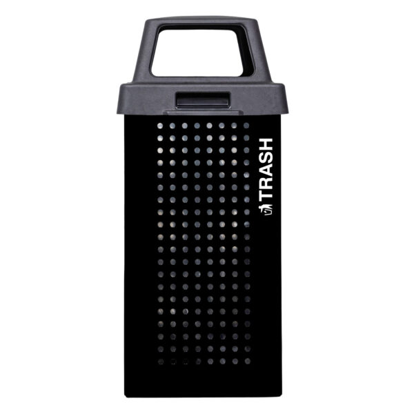 Ex-Cell Kaiser Kaleidoscope XL Series 36 Gal Outdoor Trash Receptacle, Black Gloss RC-KDX36-T BLK