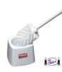 Commercial Toilet Bowl Brush & Holder Set — White, Polypropylene