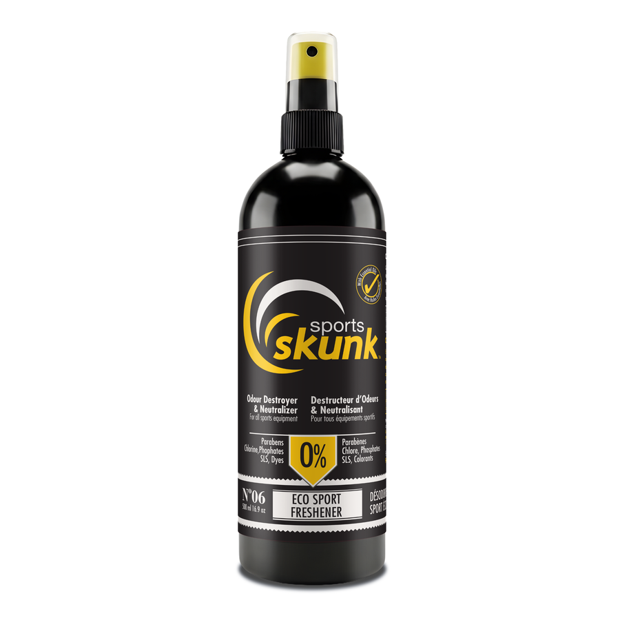 Sports Skunk Freshener 500mL - Natural odor eliminator for sports gear and gym bags, Made in Canada