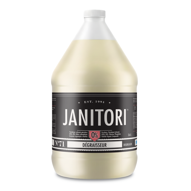 JANITORI Degreaser No.71 - Commercial plant-based kitchen and surface degreaser, Made in Canada