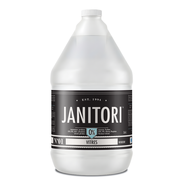 JANITORI Window Cleaner No.01 - Streak-free plant-based window cleaner spray bottle, Made in Canada