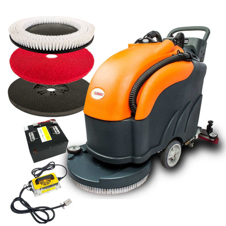 SUNMAX RT50+ 22in Battery-Powered Floor Scrubber Machine Lithium