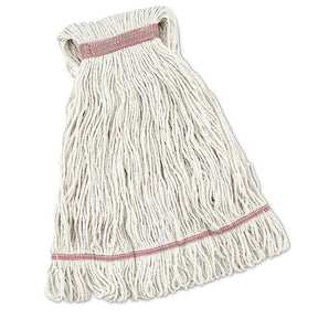 Heavy-Duty Looped-End Cotton Wet Mop Head — 24 oz, White