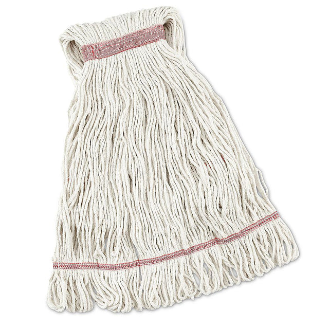 Heavy-Duty Looped-End Cotton Wet Mop Head — 24 oz, White