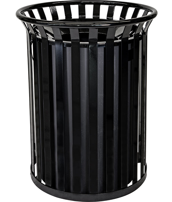 Ex-Cell Kaiser Streetscape Classic 37 Gal Outdoor Trash Receptacle, Black Gloss SC-2633 BLK