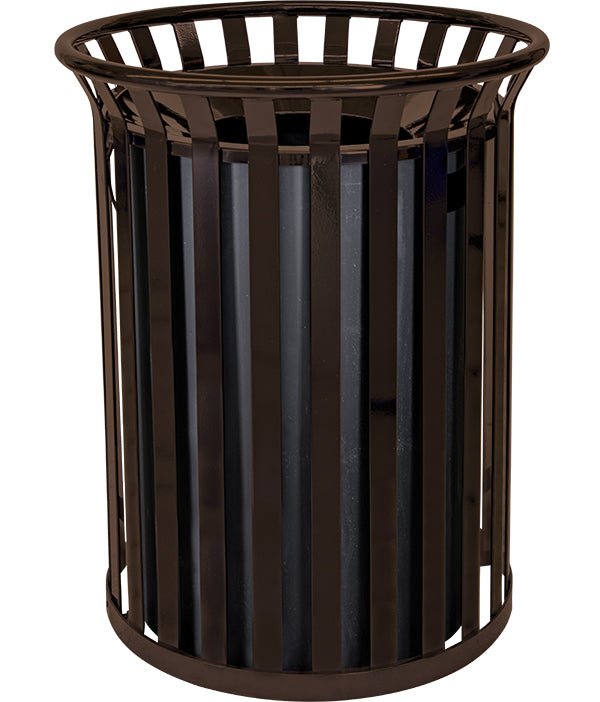 Ex-Cell Kaiser Streetscape Classic 37 Gal Outdoor Trash Receptacle, Coffee Gloss SC-2633 COF