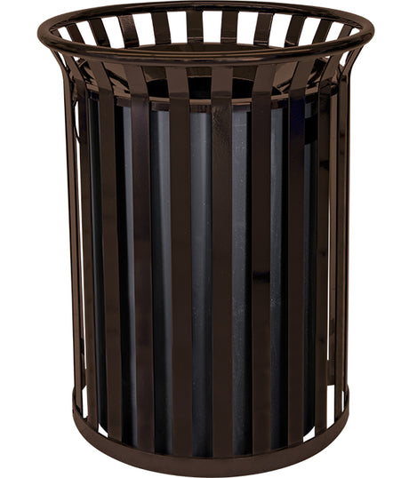 Ex-Cell Kaiser Streetscape Classic 37 Gal Outdoor Trash Receptacle, Coffee Gloss SC-2633 COF