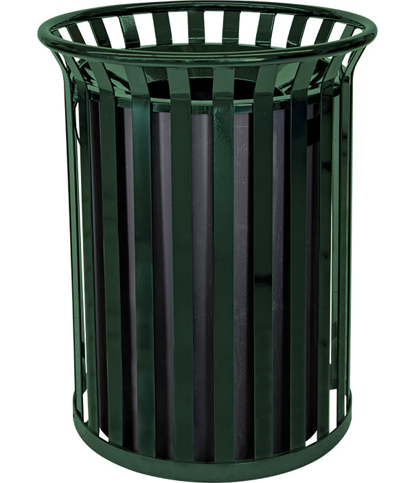 Ex-Cell Kaiser Streetscape Classic 37 Gal Outdoor Trash Receptacle, Hunter Green Gloss SC-2633 HGR