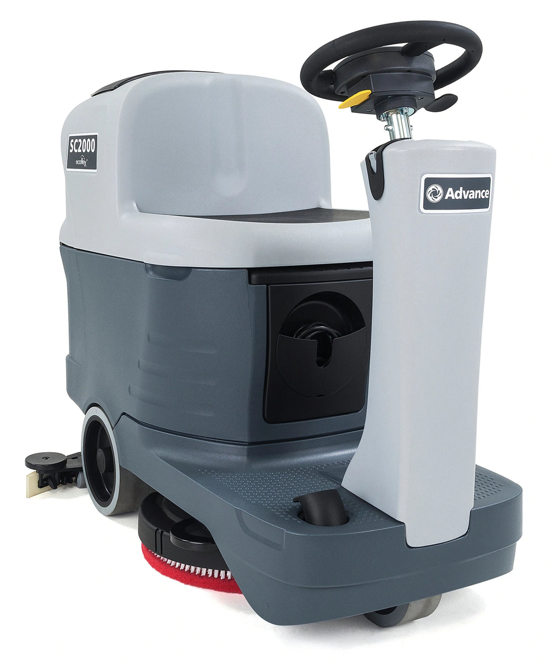 Advance SC2000 20D Compact Ride-On Automatic Floor Scrubber — 20" Disc, 18.5 gal Tank, 32560 sq ft/hr, 2.5 hr Run Time (Model 56384071)