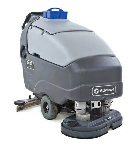 Advance SC750 ST 26D Large Walk-Behind Automatic Floor Scrubber — 26" Disc, 21 gal Tanks, 38900 sq ft/hr, 242 Ah Batteries (Model 56112379)