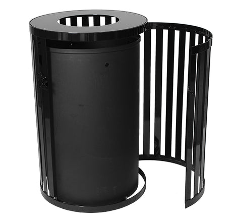 Ex-Cell Kaiser Streetscape SCTP-40 45 Gal Outdoor Trash Receptacle, Black Gloss SCTP-40 BLK