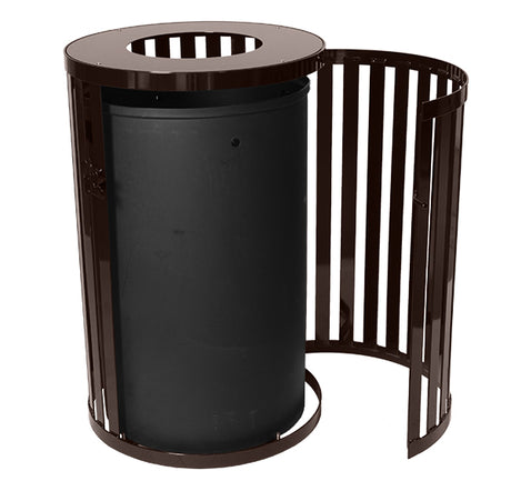 Ex-Cell Kaiser Streetscape SCTP-40 45 Gal Outdoor Trash Receptacle, Coffee Gloss SCTP-40 COF