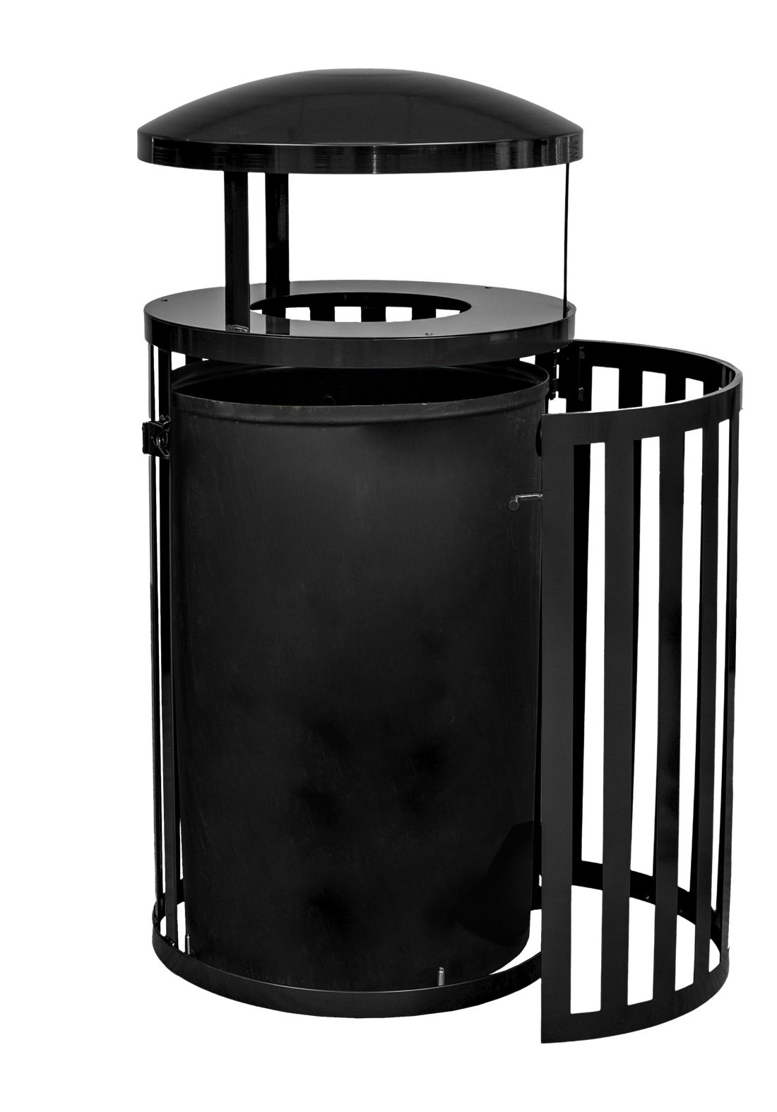 Ex-Cell Kaiser Streetscape SCTP-40 45 Gal Outdoor Trash Receptacle, Black Gloss SCTP-40 D BLK
