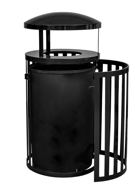 Ex-Cell Kaiser Streetscape SCTP-40 45 Gal Outdoor Trash Receptacle, Black Gloss SCTP-40 D BLK