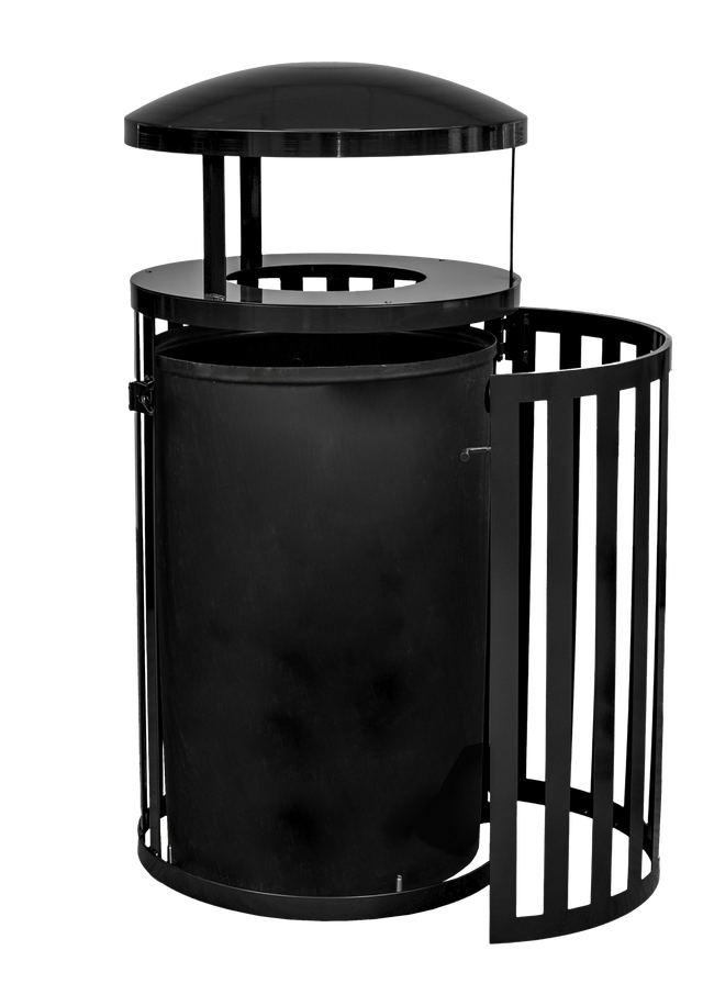 Ex-Cell Kaiser Streetscape SCTP-40 45 Gal Outdoor Trash Receptacle, Black Gloss SCTP-40 D BLK