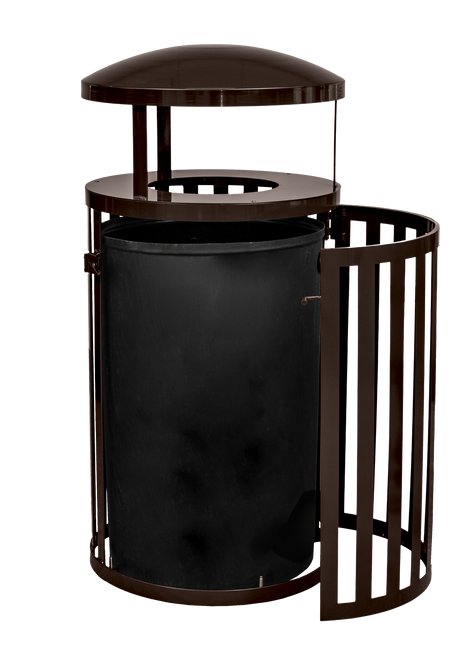 Ex-Cell Kaiser Streetscape SCTP-40 45 Gal Outdoor Trash Receptacle, Coffee Gloss SCTP-40 D COF