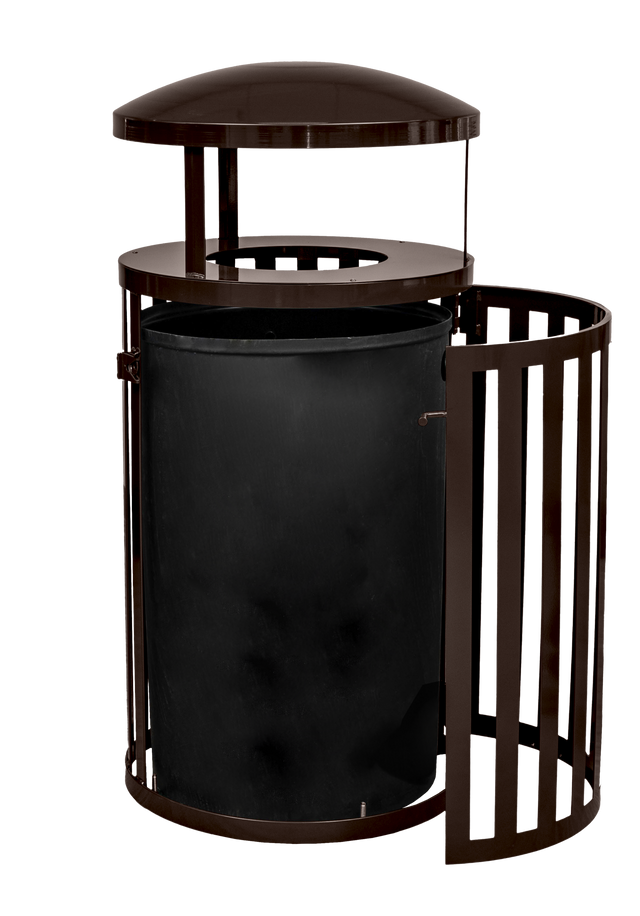 Ex-Cell Kaiser Streetscape SCTP-40 45 Gal Outdoor Trash Receptacle, Coffee Gloss SCTP-40 D COF