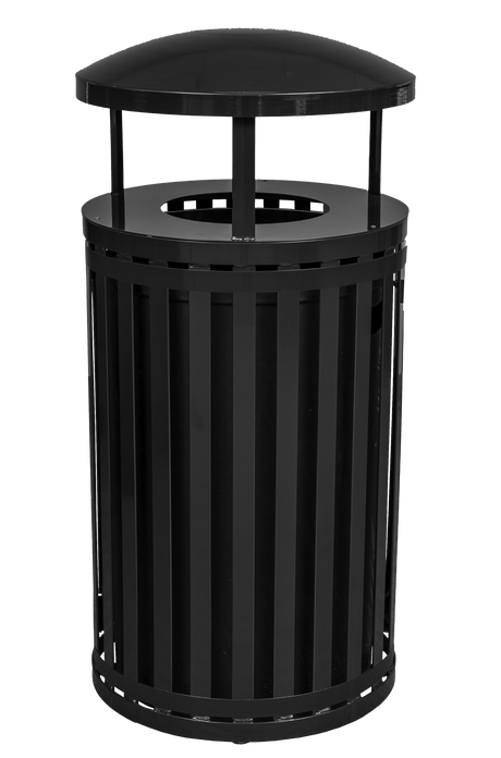 Ex-Cell Kaiser Streetscape SCTP-40 ND 45 Gal Outdoor Trash Receptacle, Black Gloss SCTP-40 D ND BLK