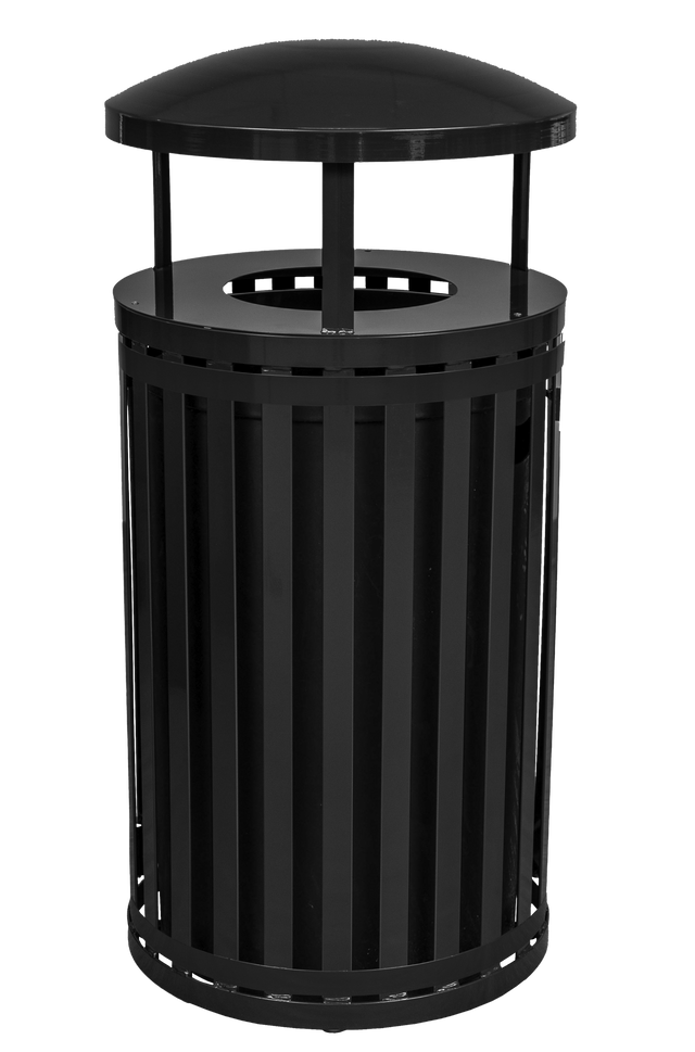Ex-Cell Kaiser Streetscape SCTP-40 ND 45 Gal Outdoor Trash Receptacle, Black Gloss SCTP-40 D ND BLK