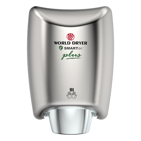 World Dryer SMARTdri Plus High-Speed Hand Dryer Brushed Stainless Steel 110-120V K-973P2