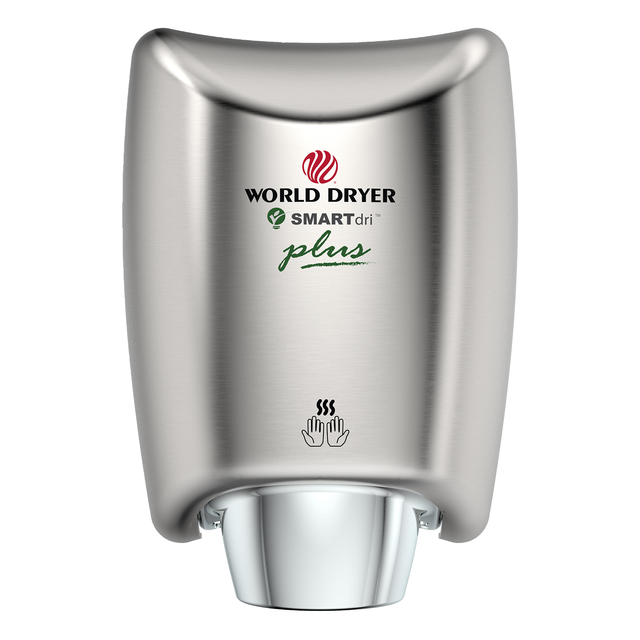 World Dryer SMARTdri Plus High-Speed Hand Dryer Brushed Stainless Steel 110-120V K-973P2