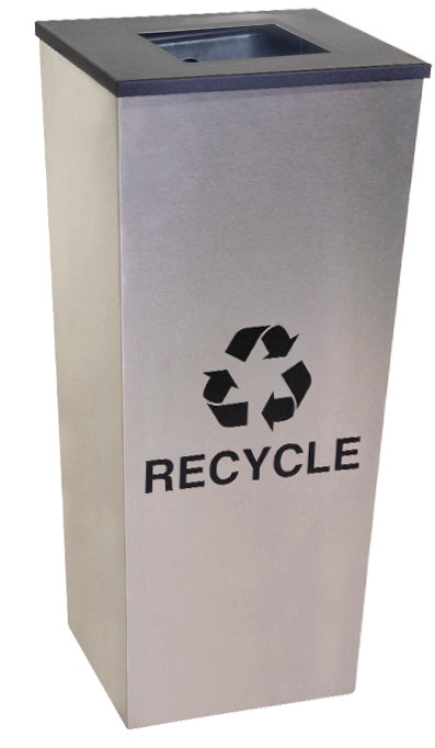 Ex-Cell Kaiser Metro Collection 18 Gal Indoor Recycling Receptacle, SS RC-MTR-1 SS