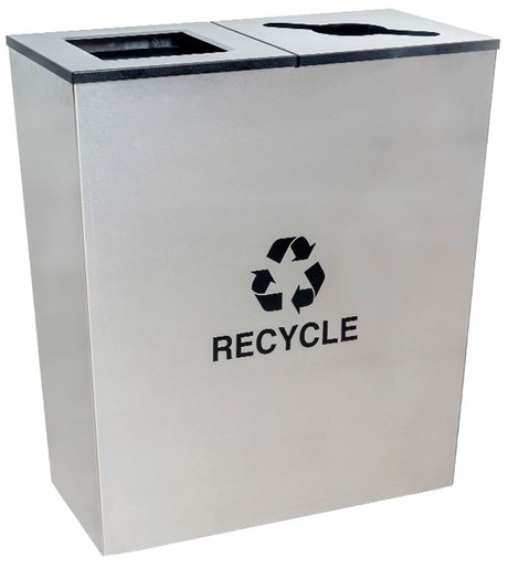 Ex-Cell Kaiser Metro Collection 36 Gal Indoor Recycling Receptacle, SS RC-MTR-2 SS