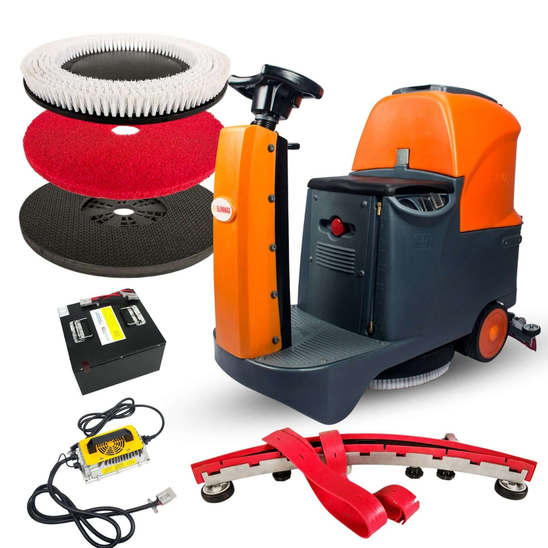 SUNMAX RT70+ Industrial Ride-On Floor Scrubber 22in Lithium Battery