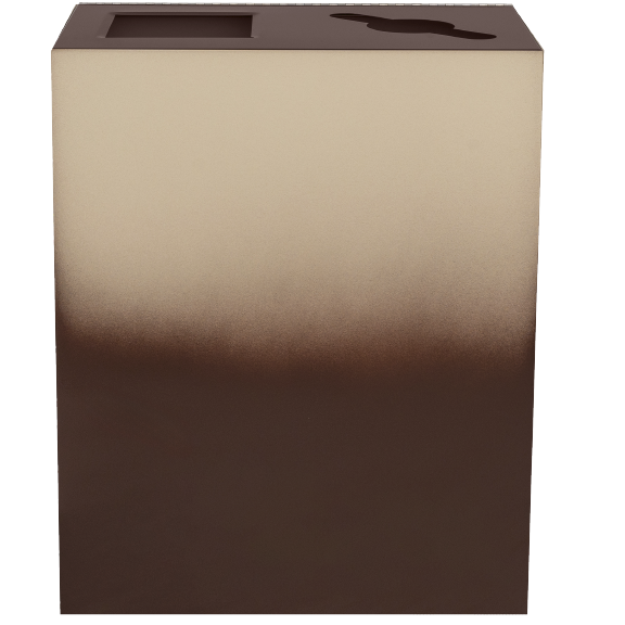 Ex-Cell Kaiser Gradience Collection 36 Gal Indoor Trash Receptacle, Mocha 2-tone RC-GRD2 MOCHA