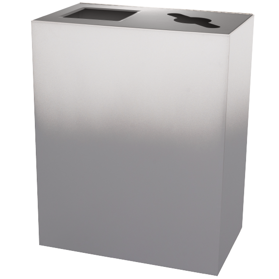 Ex-Cell Kaiser Gradience Collection 36 Gal Indoor Trash Receptacle, Smoke 2-tone RC-GRD2 SMOKE