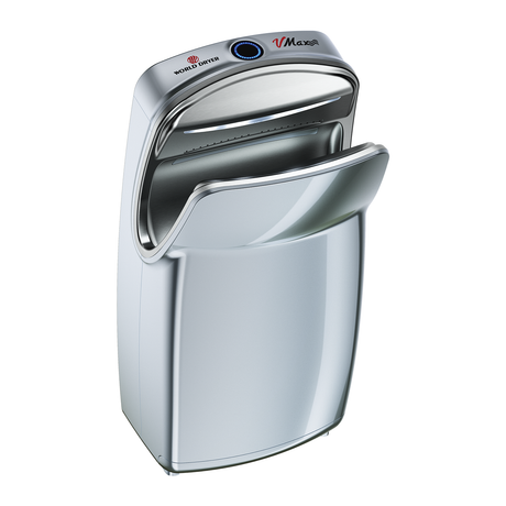 World Dryer VMax V2 HEPA-Filtered Vertical Hand Dryer Silver ABS 110-120V V-649A