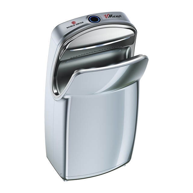 World Dryer VMax V2 HEPA-Filtered Vertical Hand Dryer Silver ABS 110-120V V-649A