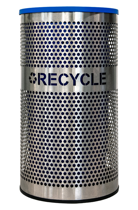 Ex-Cell Kaiser Venue Collection 33 Gal Indoor Recycling Receptacle, SS w/RBLX lid VCR-33 PERF SS