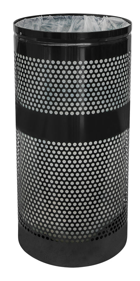 Ex-Cell Kaiser Landscape Series 34 Gal Outdoor Trash Receptacle, Black Gloss WR-34R BLACK