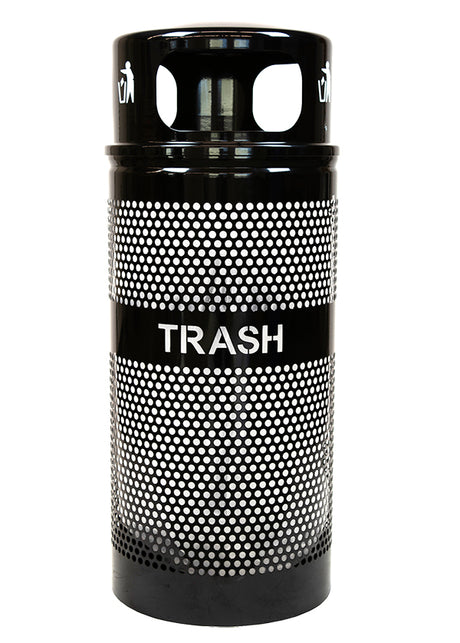 Ex-Cell Kaiser Landscape Series 34 Gal Outdoor Trash Receptacle, Black Gloss WR-34R DM BLACK