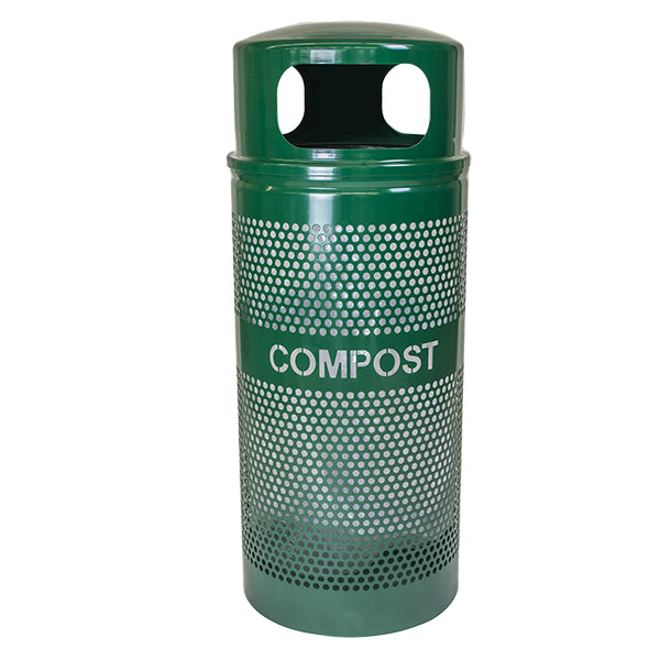 Ex-Cell Kaiser Landscape Series 34 Gal Outdoor Recycling Receptacle, Hunter Green Gloss WR-34R DM COMPOST HGR