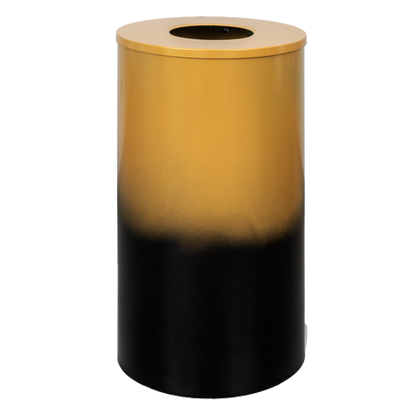 Ex-Cell Kaiser Transitions Series 33 Gal Indoor Trash Receptacle, Sunburst gold and black gloss TR-33 NOIR