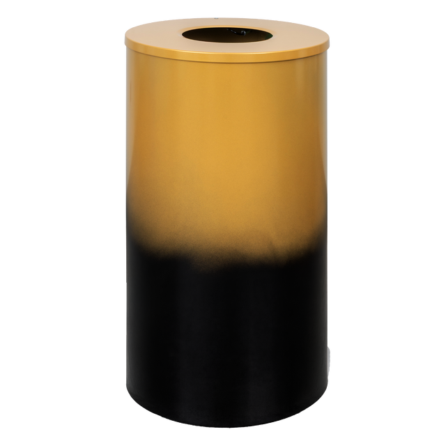 Ex-Cell Kaiser Transitions Series 33 Gal Indoor Trash Receptacle, Sunburst gold and black gloss TR-33 NOIR