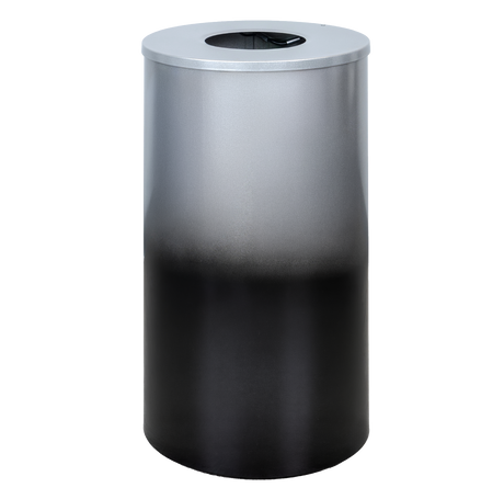Ex-Cell Kaiser Transitions Series 33 Gal Indoor Trash Receptacle, Platinum and black gloss TR-33 ONYX