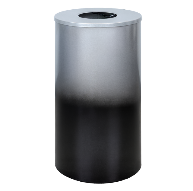 Ex-Cell Kaiser Transitions Series 33 Gal Indoor Trash Receptacle, Platinum and black gloss TR-33 ONYX